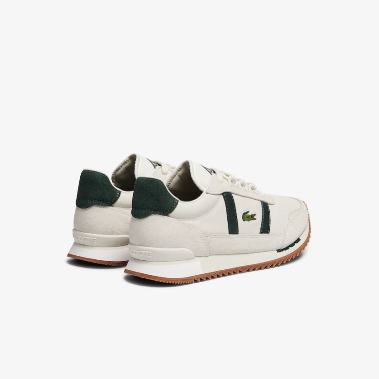 Lacoste Partner Retro Deri Sneakers Bej Rengi Yeşil | 9GBDnkZ1