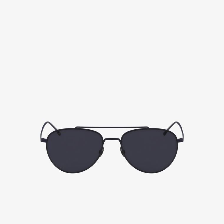 Lacoste Pilot Shape Metal Ultra-Thin Sunglasses Mavi | WilakUQo