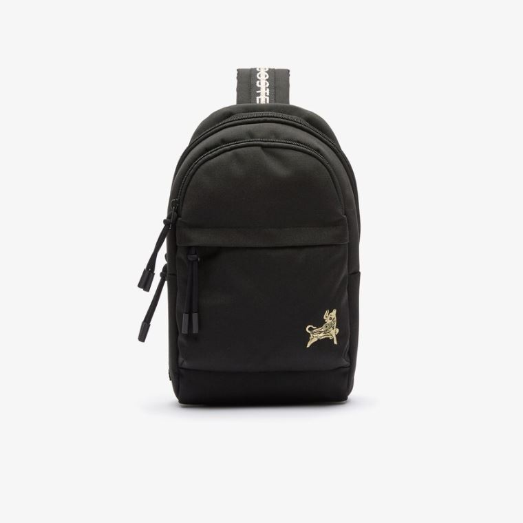 Lacoste Pocket Backpack Siyah Altın | 1nbxXvHe