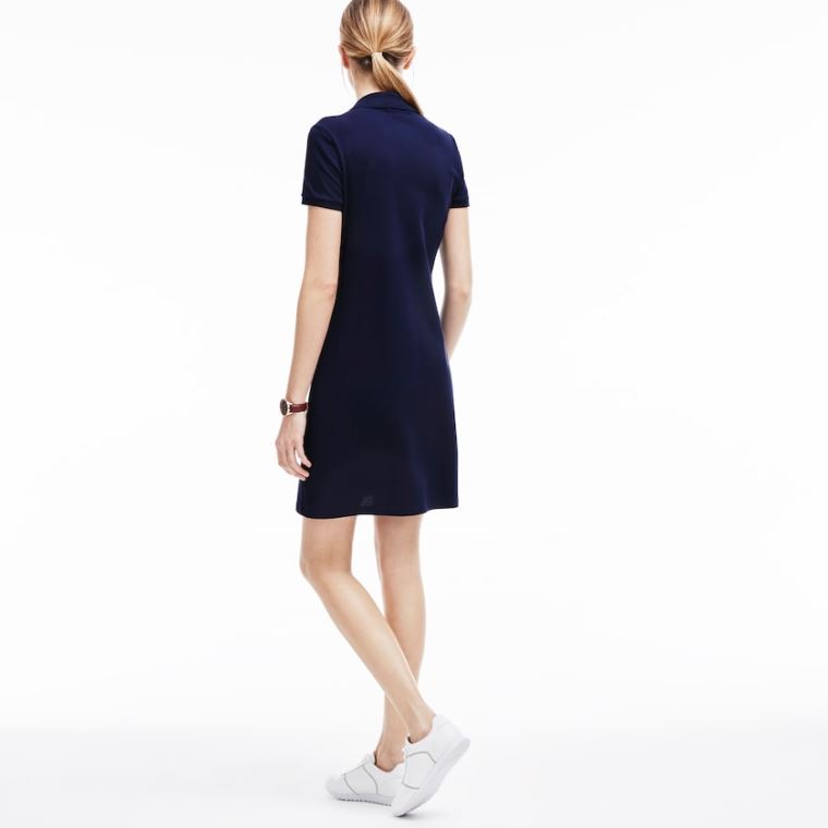 Lacoste Polo dress in stretch mini piqué Lacivert Mavi | A76IOVr6