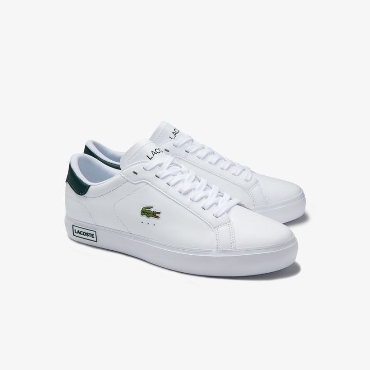 Lacoste Power Court Low Top Sneakers Beyaz Koyu Yeşil | eHky3QwS