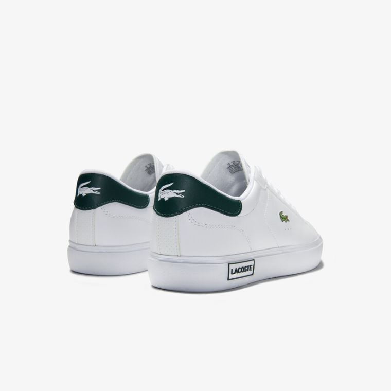 Lacoste Power Court Low Top Sneakers Beyaz Koyu Yeşil | eHky3QwS