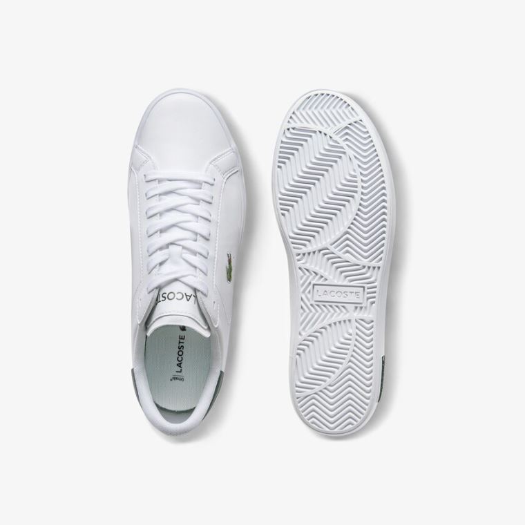 Lacoste Power Court Low Top Sneakers Beyaz Koyu Yeşil | eHky3QwS