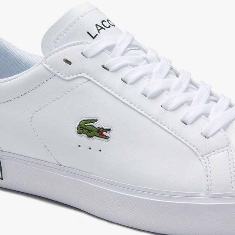 Lacoste Power Court Low Top Sneakers Beyaz Koyu Yeşil | eHky3QwS