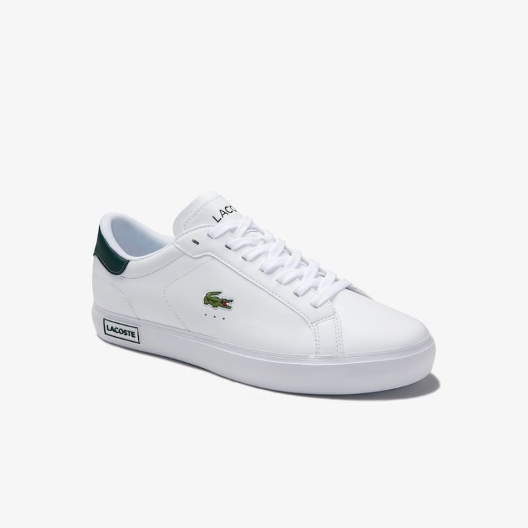 Lacoste Power Court Low Top Sneakers Beyaz Koyu Yeşil | eHky3QwS