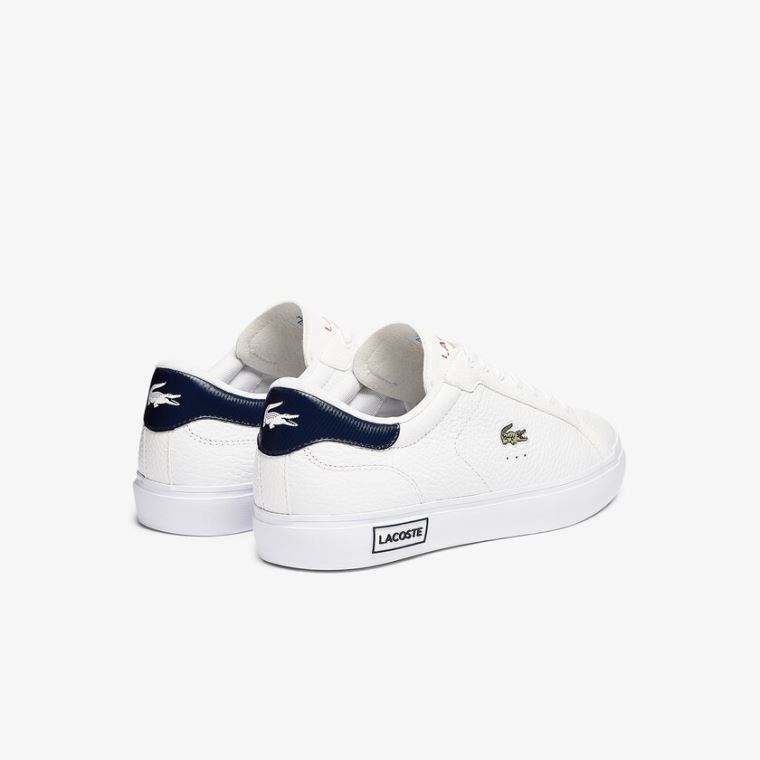 Lacoste Powercourt Deri Sneakers Beyaz Bej Rengi | vyGMRbye