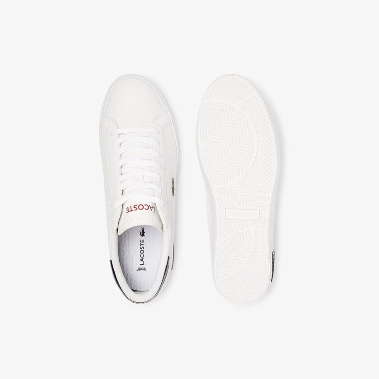 Lacoste Powercourt Deri Sneakers Beyaz Bej Rengi | vyGMRbye