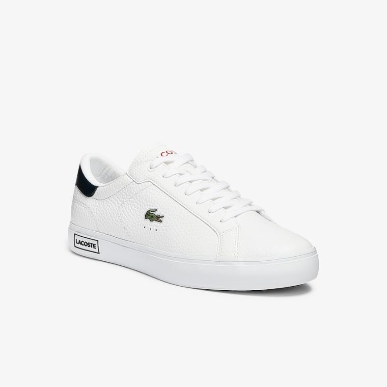 Lacoste Powercourt Deri Sneakers Beyaz Bej Rengi | vyGMRbye