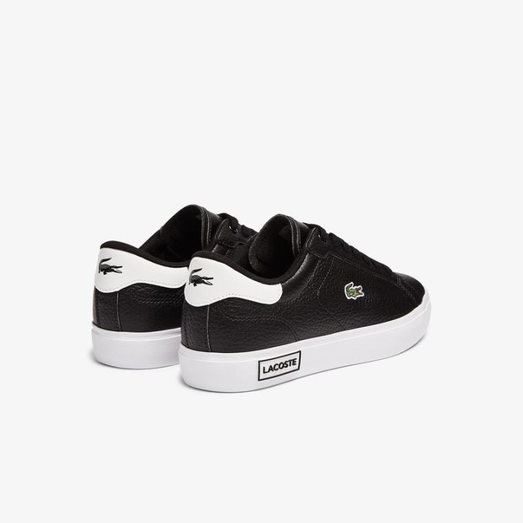 Lacoste Powercourt Deri and Sentetik Sneakers Siyah Beyaz | 0fvkQ1hh