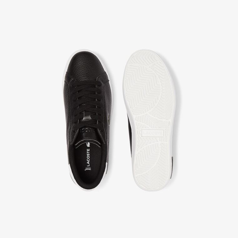 Lacoste Powercourt Deri and Sentetik Sneakers Siyah Beyaz | 0fvkQ1hh