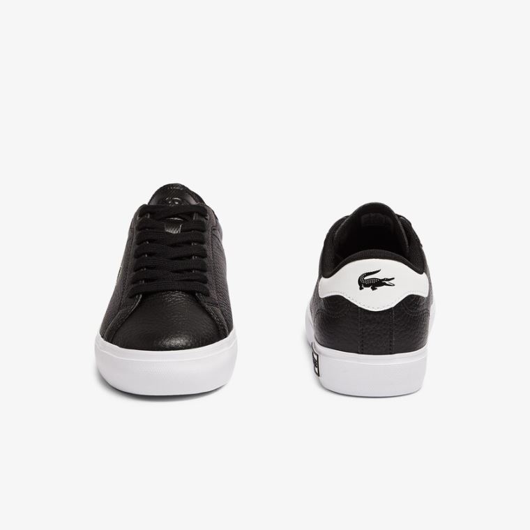 Lacoste Powercourt Deri and Sentetik Sneakers Siyah Beyaz | 0fvkQ1hh