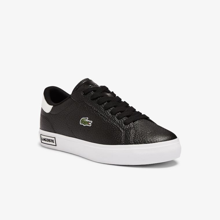 Lacoste Powercourt Deri and Sentetik Sneakers Siyah Beyaz | 0fvkQ1hh