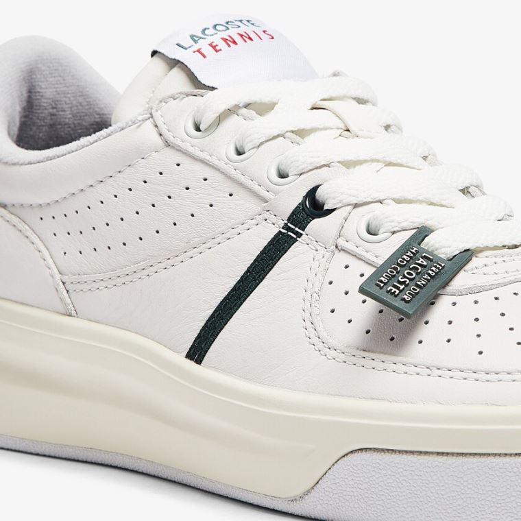 Lacoste Quantace Deri Sneakers Beyaz Bej Rengi | vPq9NKt1