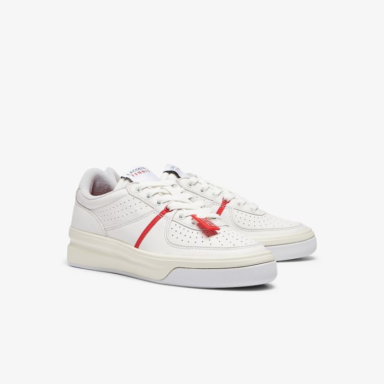 Lacoste Quantace Deri Sneakers Kırmızı Beyaz | CGpEAmpe