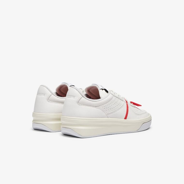 Lacoste Quantace Deri Sneakers Kırmızı Beyaz | CGpEAmpe