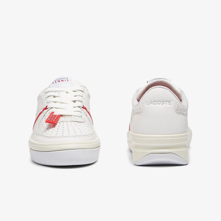 Lacoste Quantace Deri Sneakers Kırmızı Beyaz | CGpEAmpe