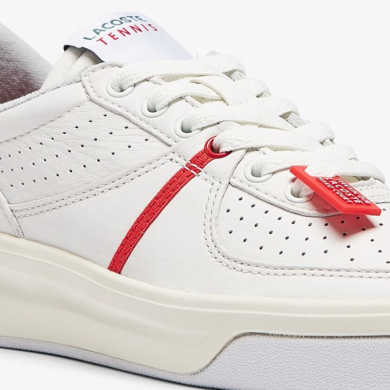 Lacoste Quantace Deri Sneakers Kırmızı Beyaz | CGpEAmpe