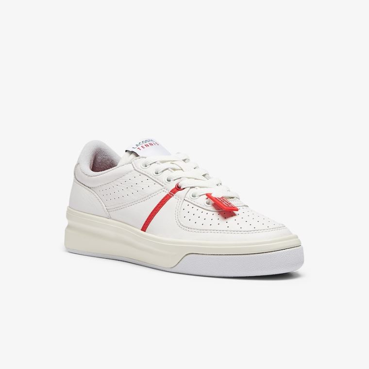 Lacoste Quantace Deri Sneakers Kırmızı Beyaz | CGpEAmpe