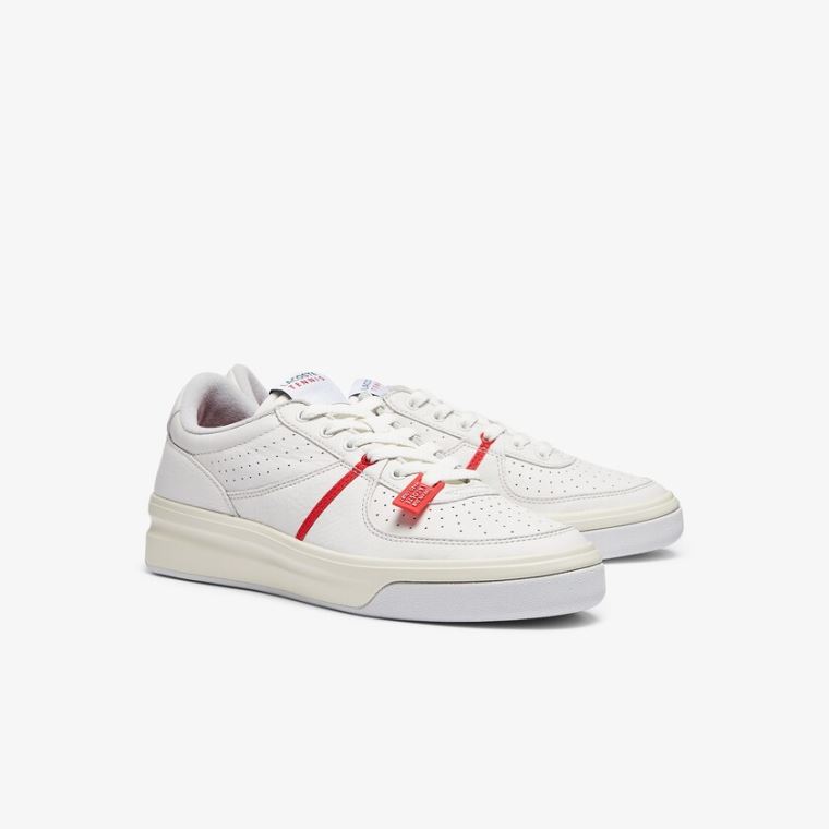 Lacoste Quantace Deri Sneakers Kırmızı Beyaz | irVYV42F