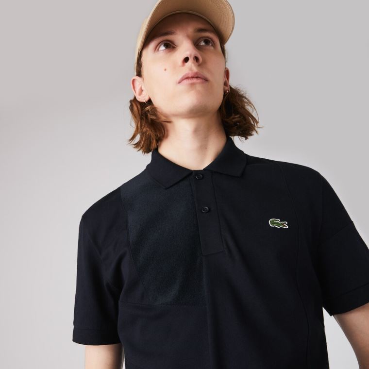 Lacoste Regular Fit Colourblock Stretch Piqué Polo Shirt Lacivert Mavi | WapRUCrc