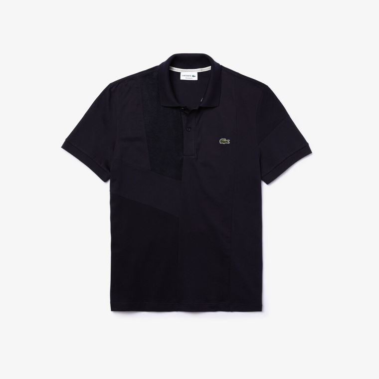 Lacoste Regular Fit Colourblock Stretch Piqué Polo Shirt Lacivert Mavi | WapRUCrc