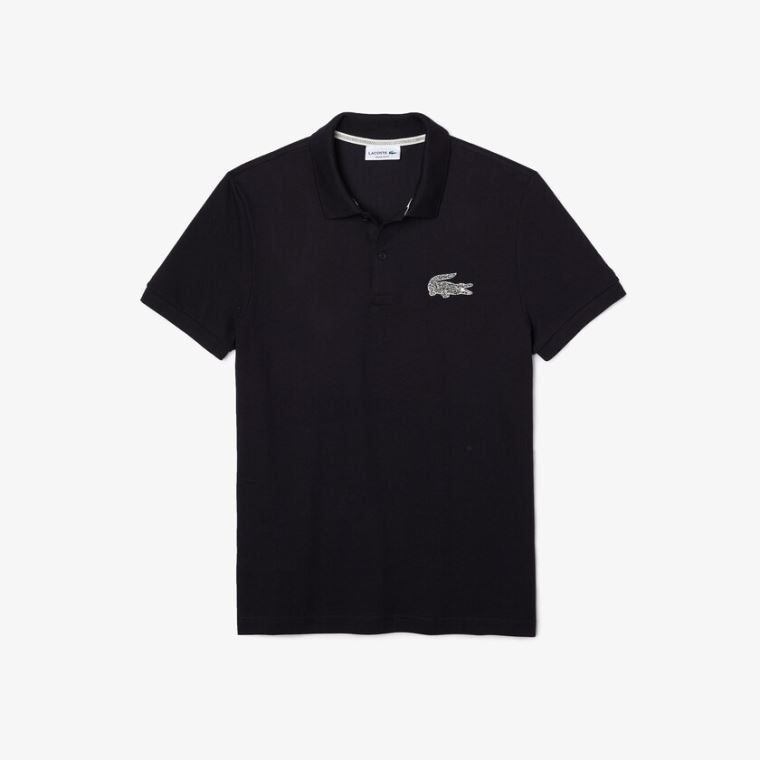 Lacoste Regular Fit Crocodile Badge Pamuklu Piqué Polo Shirt Lacivert Mavi | hERkderV