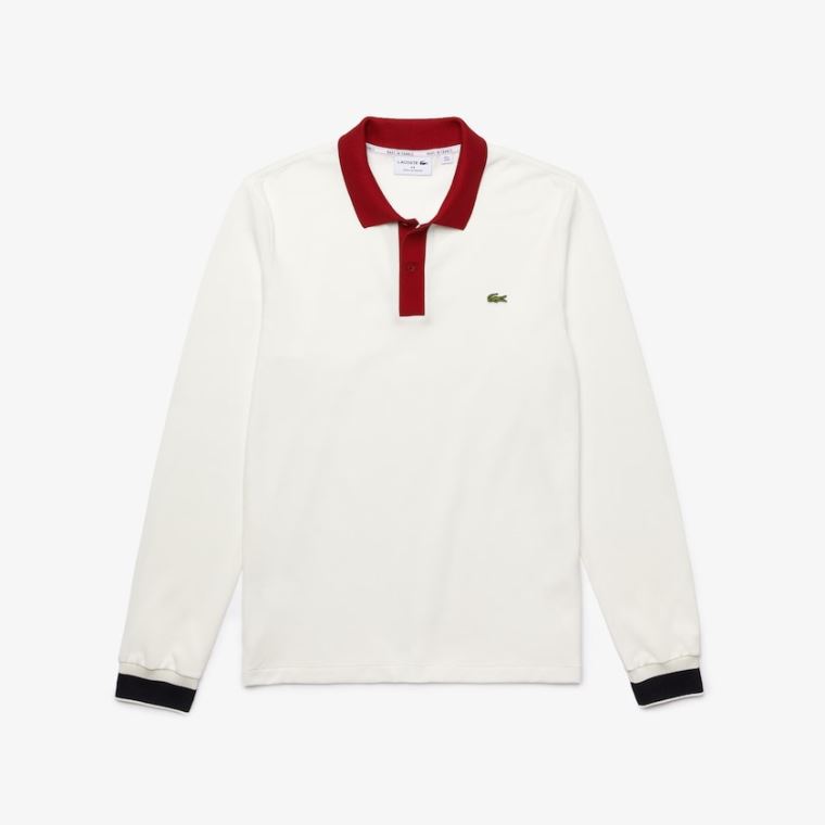 Lacoste Regular Fit Made in France Polo Shirt Beyaz Koyu Kırmızı Lacivert Mavi | vtq0AZGU