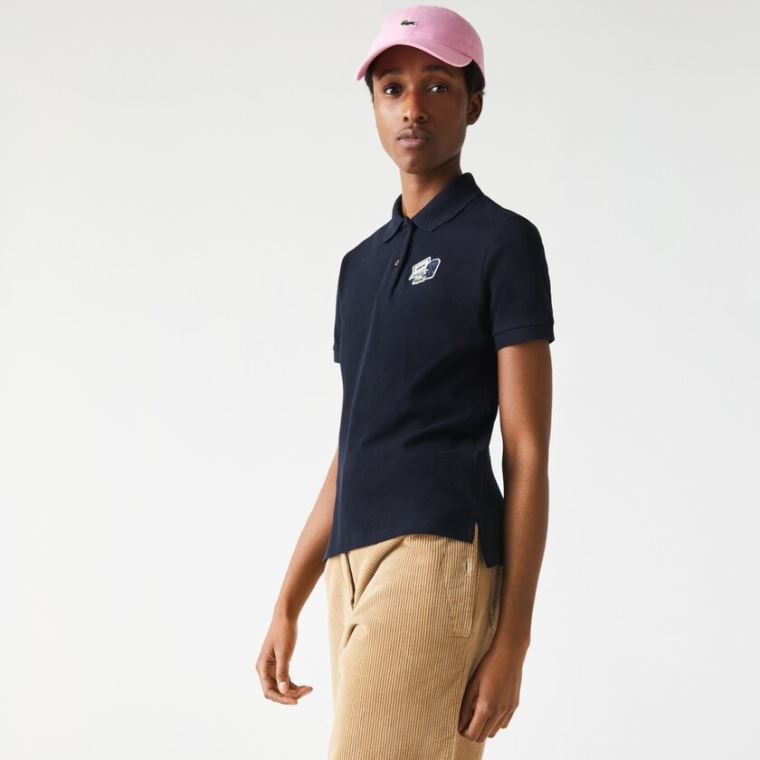 Lacoste Regular Fit Pamuklu Piqué Polo Shirt Lacivert Mavi | C6izlLVz