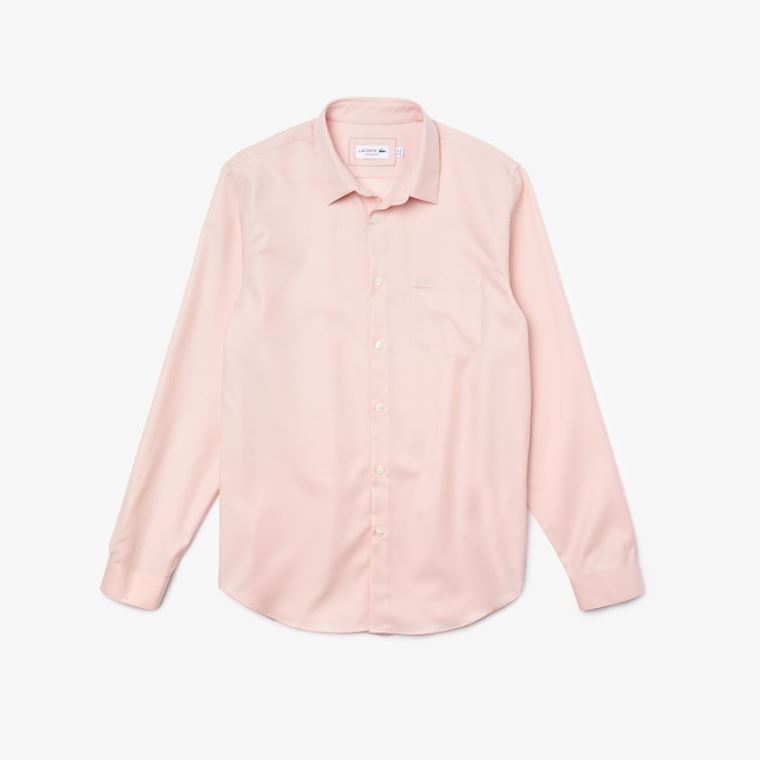 Lacoste Regular Fit Pamuklu Poplin Shirt Açık Pembe | LLO84oP6