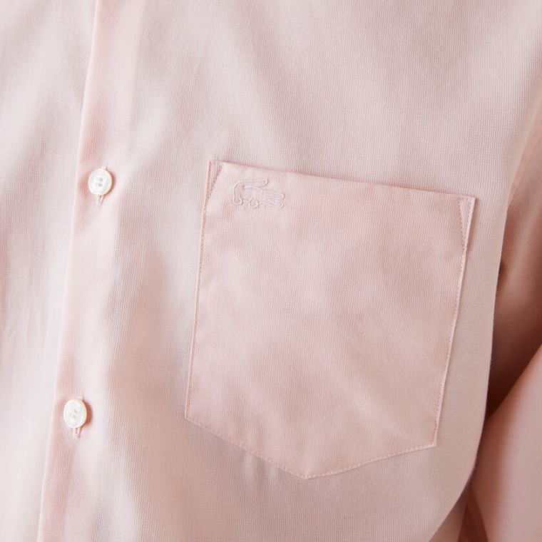 Lacoste Regular Fit Pamuklu Poplin Shirt Açık Pembe | LLO84oP6