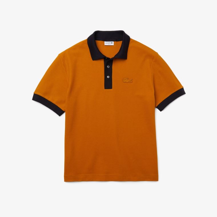 Lacoste Relaxed Fit Textured Pamuklu Piqué Polo Mavi Lacivert Mavi | QDsDgEAd