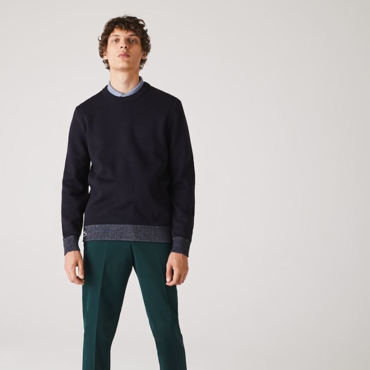 Lacoste Reversible Crew Neck Contrast Kazak Lacivert Mavi Mavi | lIN8wJML