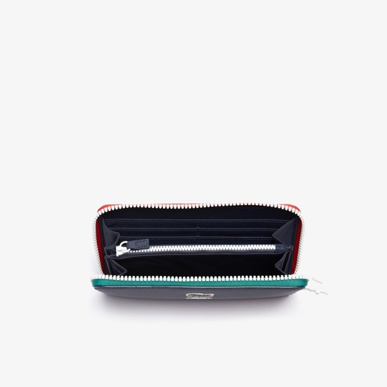 Lacoste Roland Garros Contrast Interior Zippered Wallet Lacivert Yeşil | yyqaPeeo