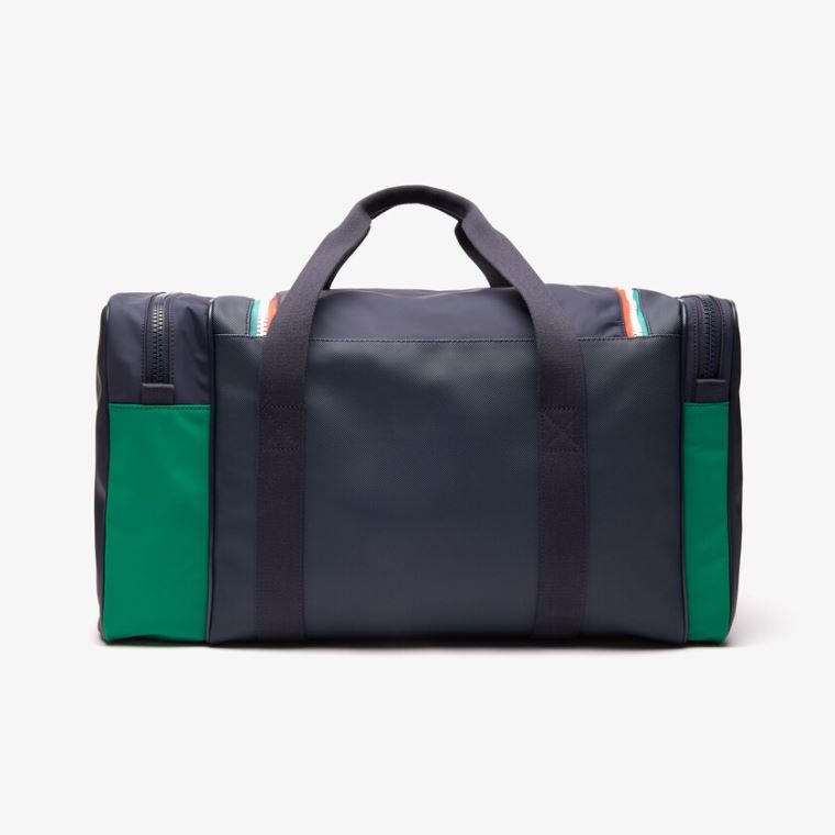 Lacoste Roland Garros Two-Tone Naylon Zippered Sports Bag Lacivert Yeşil | k9x3TZyz