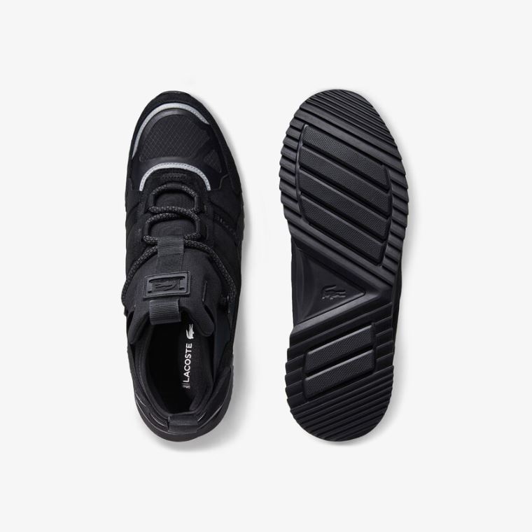 Lacoste Run Breaker Süet Sneakers Siyah Siyah | cvCIkrmh