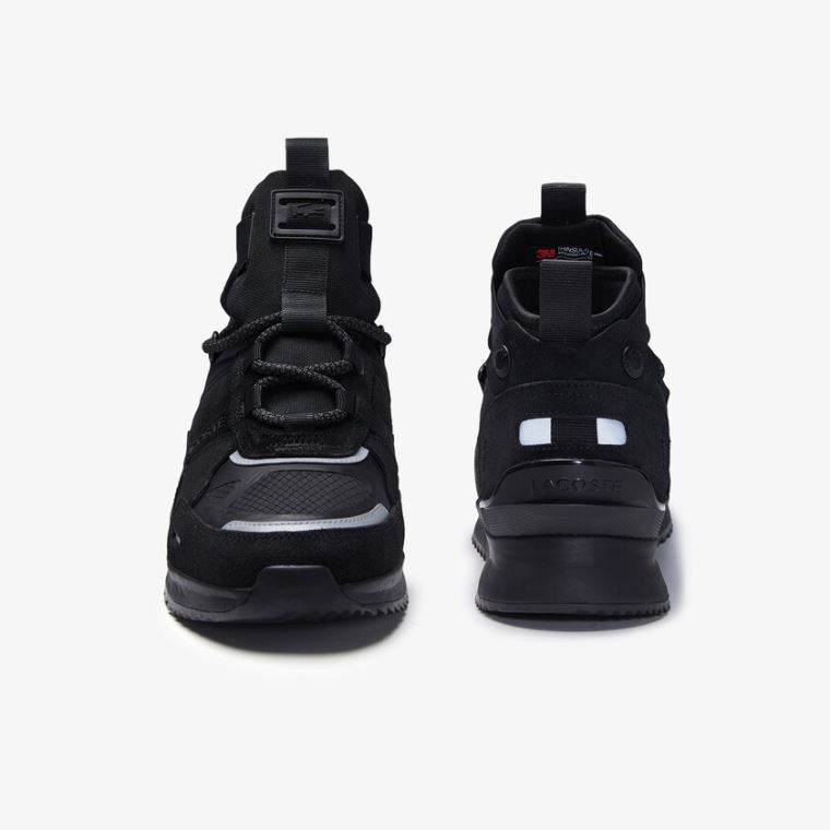 Lacoste Run Breaker Süet Sneakers Siyah Siyah | cvCIkrmh