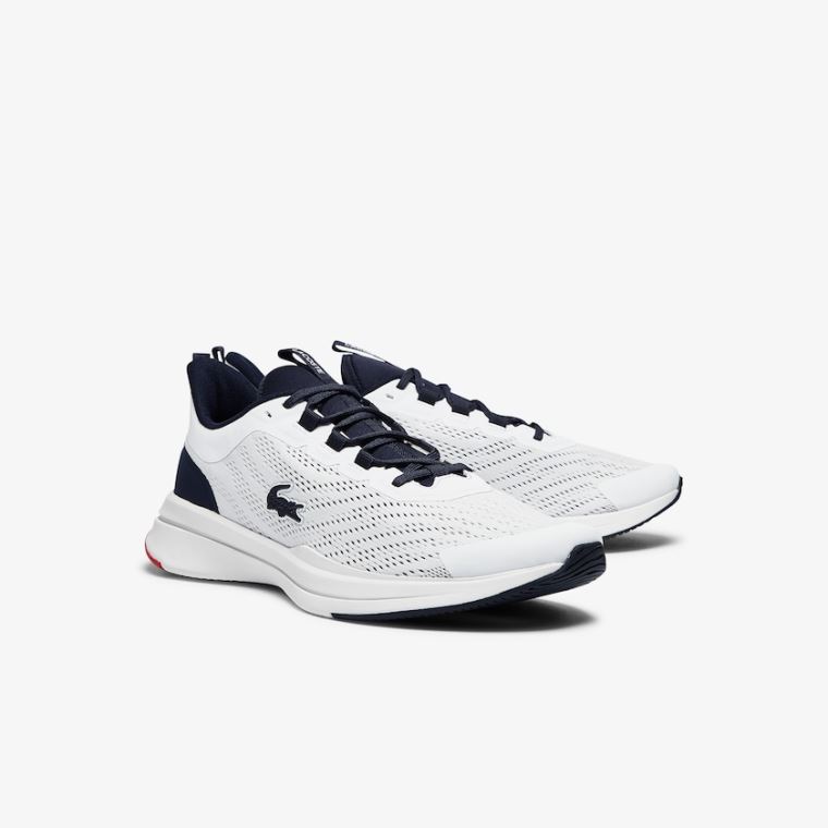 Lacoste Run Spin Tekstil Sneakers Beyaz Lacivert | 58CthI5l