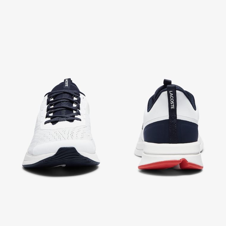 Lacoste Run Spin Tekstil Sneakers Beyaz Lacivert | 58CthI5l