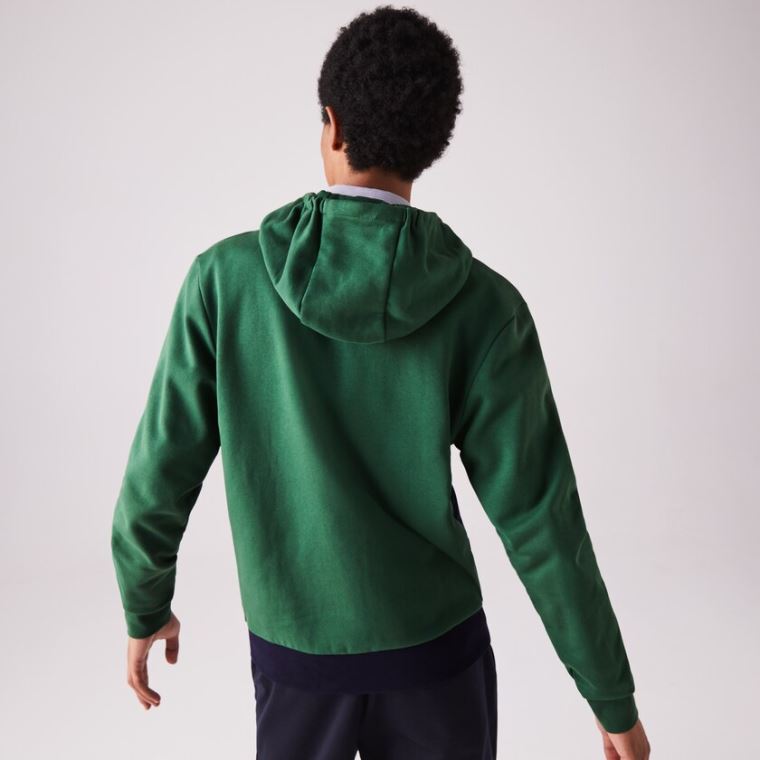 Lacoste SPORT Colourblock Fleece Zip Sweatshirt Yeşil Lacivert Mavi Gri Beyaz | rukIeDxb