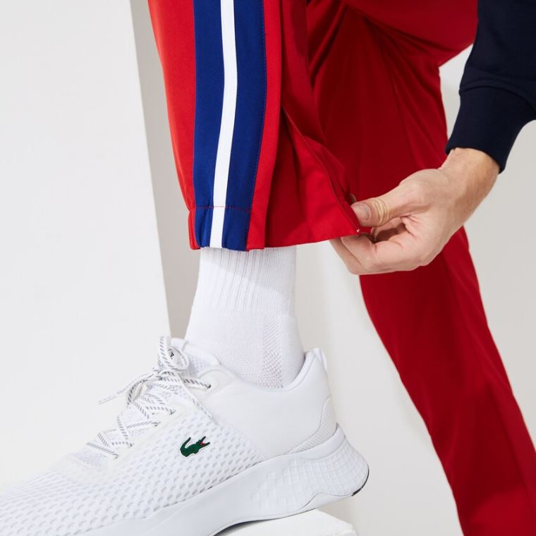 Lacoste SPORT Contrast Bands Hafif Tracksuit Pants Kırmızı Mavi Beyaz | 0GDXfHKo