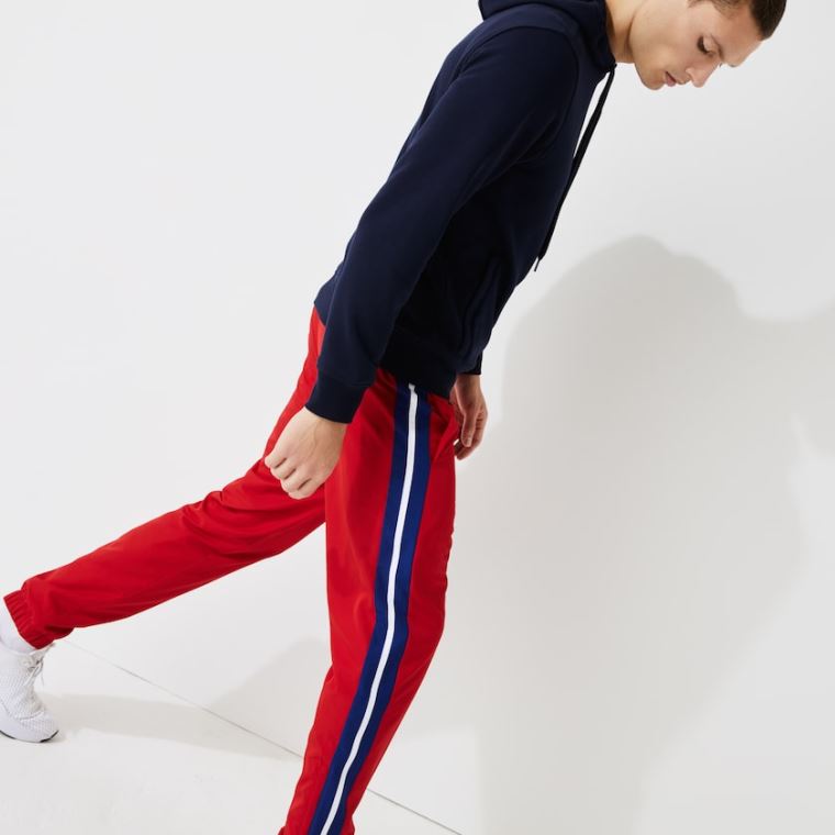 Lacoste SPORT Contrast Bands Hafif Tracksuit Pants Kırmızı Mavi Beyaz | 0GDXfHKo