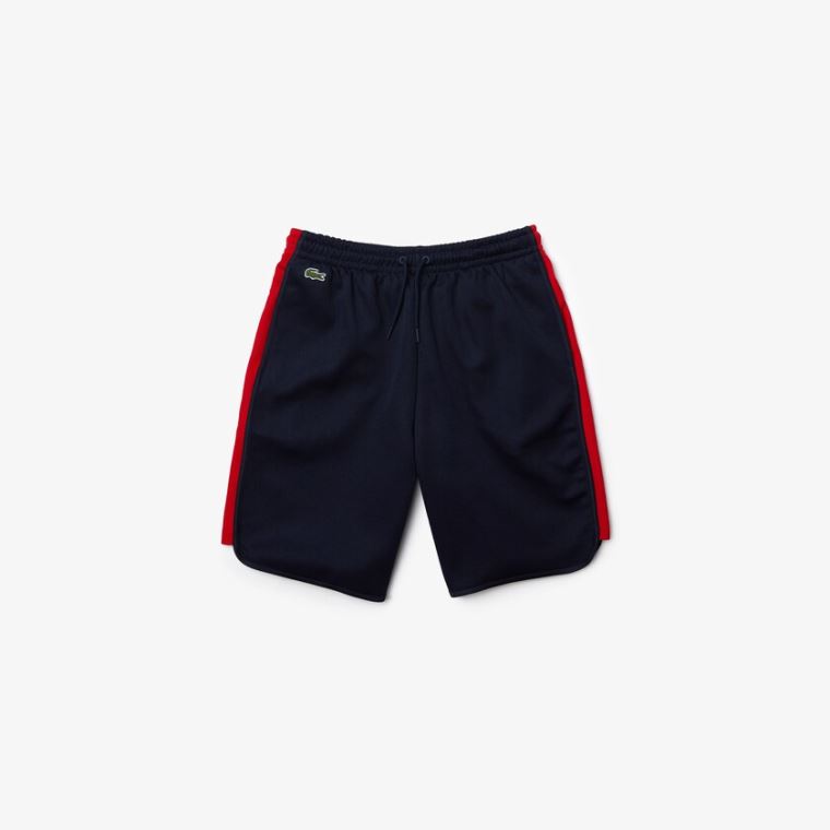 Lacoste SPORT Contrast Bands Pamuklu Blend Shorts Lacivert Mavi Kırmızı | A0Zqdr0B