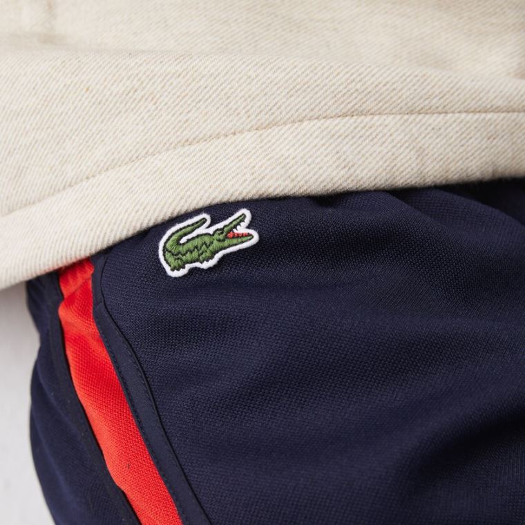 Lacoste SPORT Contrast Bands Pamuklu Blend Shorts Lacivert Mavi Kırmızı | A0Zqdr0B