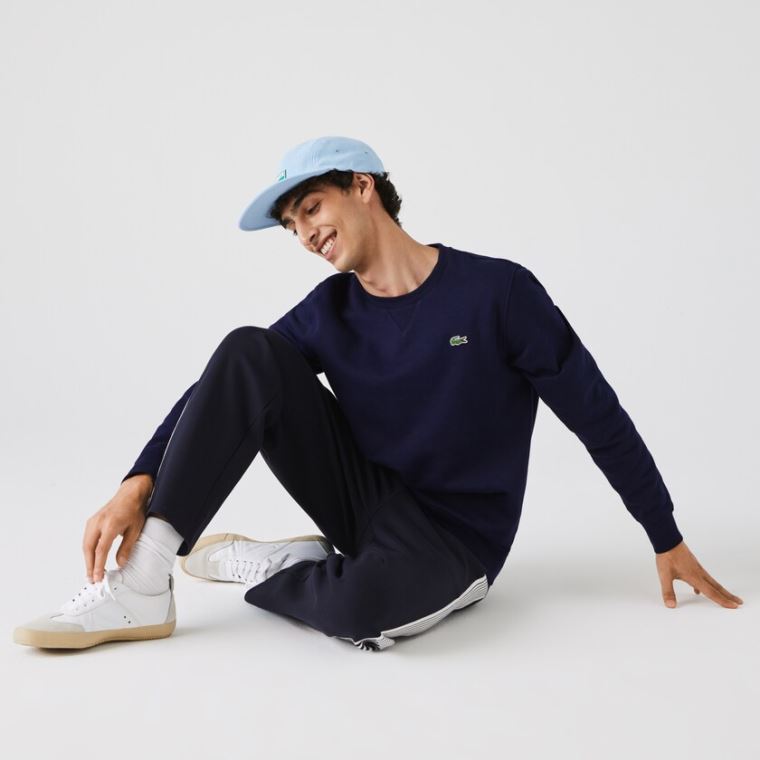 Lacoste SPORT Crew Neck Fleece Sweatshirt Lacivert Mavi | oD79mDrk