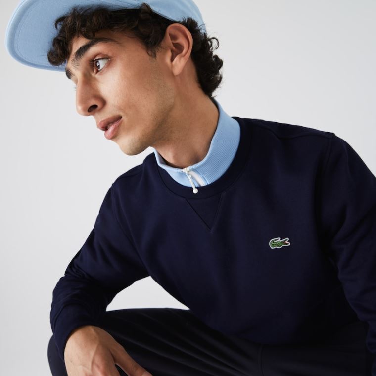 Lacoste SPORT Crew Neck Fleece Sweatshirt Lacivert Mavi | oD79mDrk