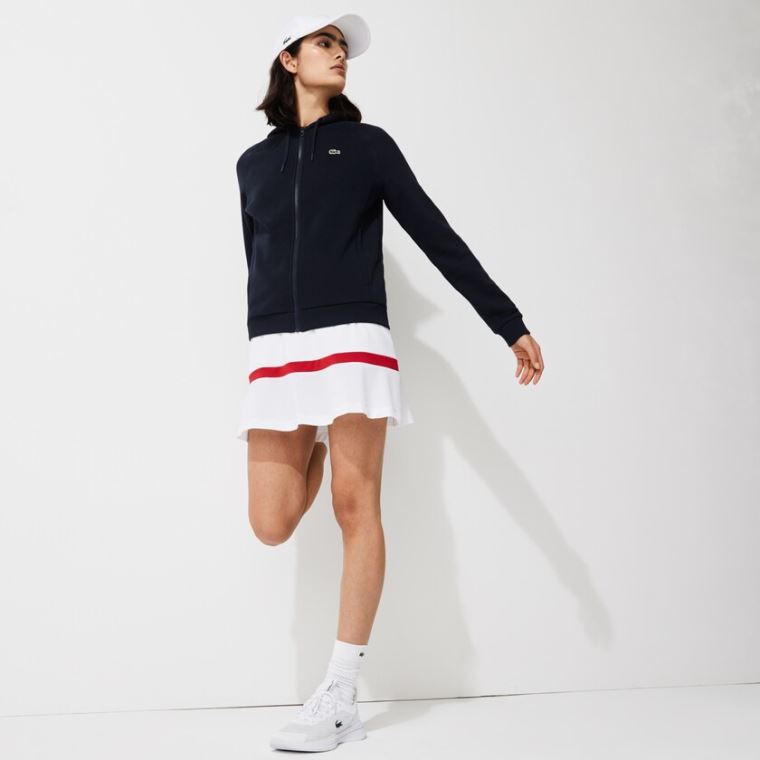 Lacoste SPORT Kukuletalı Fleece Zip Tenis Sweatshirt Lacivert Mavi | u5d5LCvS