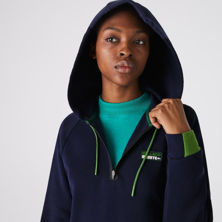 Lacoste SPORT Kukuletalı Pamuklu Blend Sweatshirt Elbise Lacivert Mavi Yeşil Siyah | qGuZxBuD