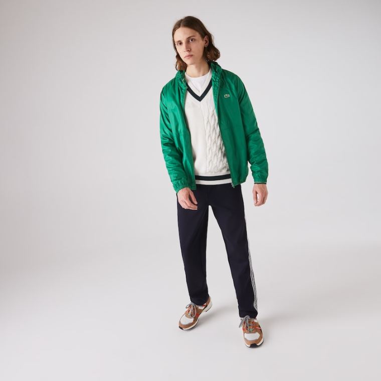 Lacoste SPORT Kukuletalı Su-Resistant Jacket Yeşil | 7WE68ooC