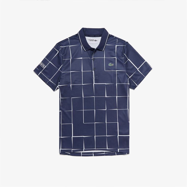 Lacoste SPORT Nefes Alabilir Print Piqué Tenis Polo Shirt Bej Rengi Kırmızı | CoI14vBj