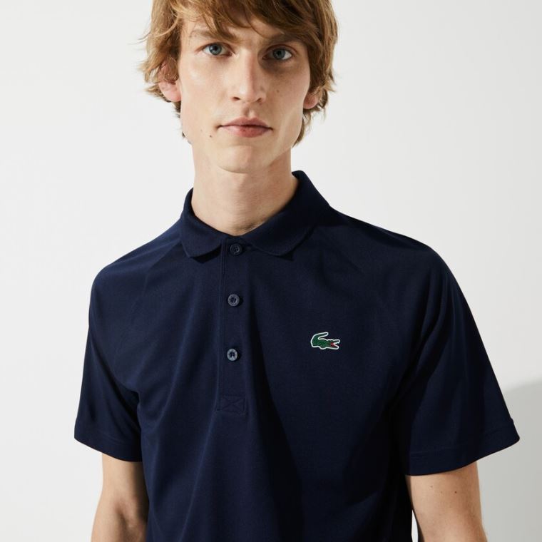 Lacoste SPORT Nefes Alabilir Run-Resistant Interlock Polo Shirt Lacivert Mavi | 4nEZTMHr